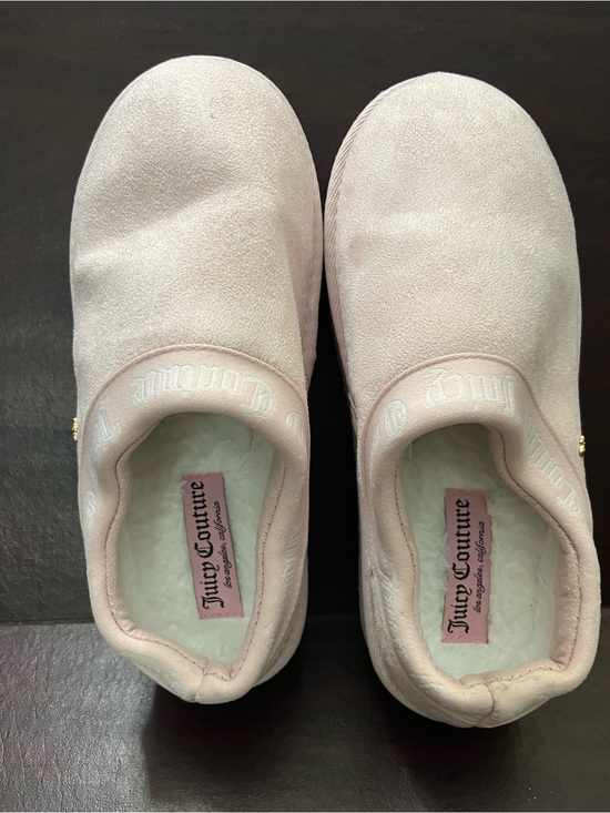 Juicy Couture Shoes - Juicy Couture Light Pink Fuzzy Lined Slip-In Shoes